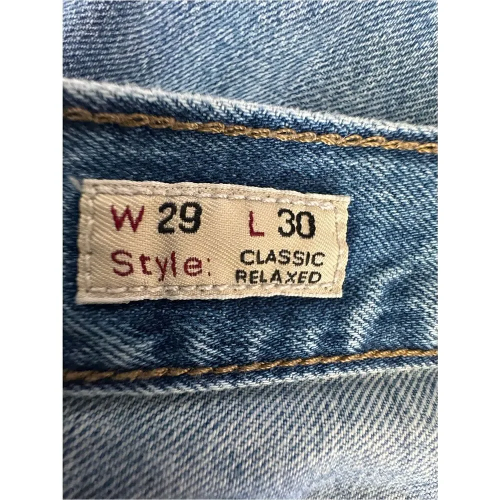 J Crew Classic Relaxed 100% Cotton Blue Denim Jeans SZ 29